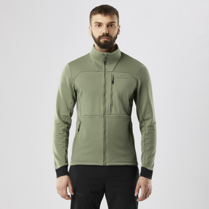 Veste polaire chaude pour hommes, fermeture éclair brodée, col montant